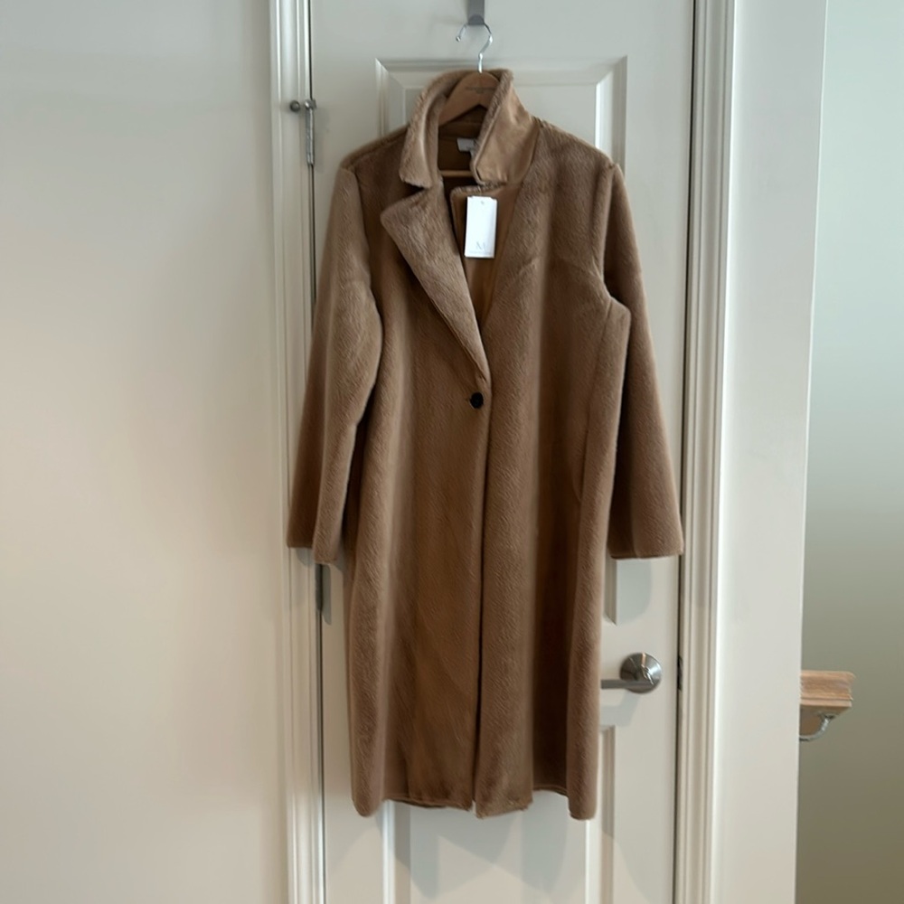 Faux Teddy Bear style coat, camel color.